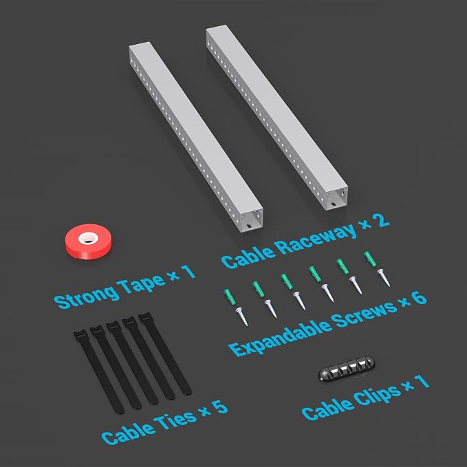 Open Slot Wire Duct Kit, 31.4"(2 x 15.7) Server Rack Cable Management, Cable Management Raceway for Hide Network HDMI VGA Cable, Wiring Raceway Cable Duct, Desk Wire Channel, 2 Pack, Grey - Image 6