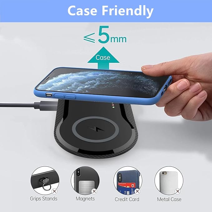 40W Wireless Charging Pad, Dual 20W Fast Wireless Charging Mat for Samsung Galaxy S25,S24,S23/Note 20/10/Buds,15W Wireless Charger Station for iPhone 17 16 15 14 13 8/SE/X/XS(Black with dapter) - Image 6