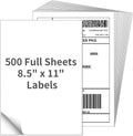 9527 Product Full Sheet Shipping Labels, 8-1/2" x 11" Blank White Sticker Paper, Self Adhesive Address Labels for Laser/Inkjet Printers, 500 Labels by 9527 Product