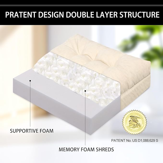 Recliner Cushions for Elderly, 20x20x4 Inch Thick Chair Cushion for Shorter Users Patent Design Soft Tufted Dual Layer Booster Seat Cushions for Seniors Recliner Risers Beige 1P - Image 2