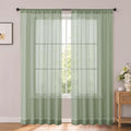 Sage Green Sheer Curtains 84 Inches Long 2 Panels 52" W for Bedroom | Sheer White Curtains for Living Room, Elegant Airy Light Filtering Window Treatments, Rod Pocket, Each Panel 52" W x 84" L by OWENIE