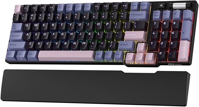 RK ROYAL KLUDGE RK96 RGB Wireless Mechanical Gaming Keyboard w/Wrist Rest | 90% 96 Keys Hot Swappable Mechanical Keyboard, 3-Mode BT5.0/2.4G/USB-C, Volume Control, Software Support & Massive Battery by RKROYALKLUDGE