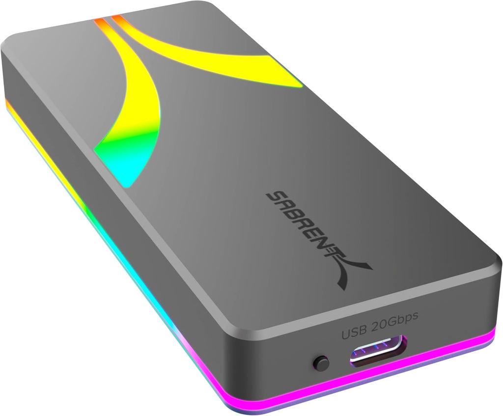 SABRENT Rocket RGB USB4 20Gbps NVMe & SATA M.2 SSD Enclosure (EC-RGBG) by SABRENT