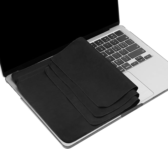 3 Pack Microfiber Liner Cleaning Cloth 15" 16" MacBook Air/MacBook Pro Screen Keyboard Imprint Protection, Keyboard Protector Compatible with MacBook Air 15.3" /MacBook Pro 15"/MacBook Pro 16"-Black by MUBUY