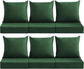 Outdoor Deep Seat Cushion Set, 24x24 Inch Water-Resistant & Fade-Resistant Outdoor Chair Cushions, Patio Furniture Cushions with Removable Cover for Patio Chair, Sofa, Forest Green (Set of 6) by MuaMelop