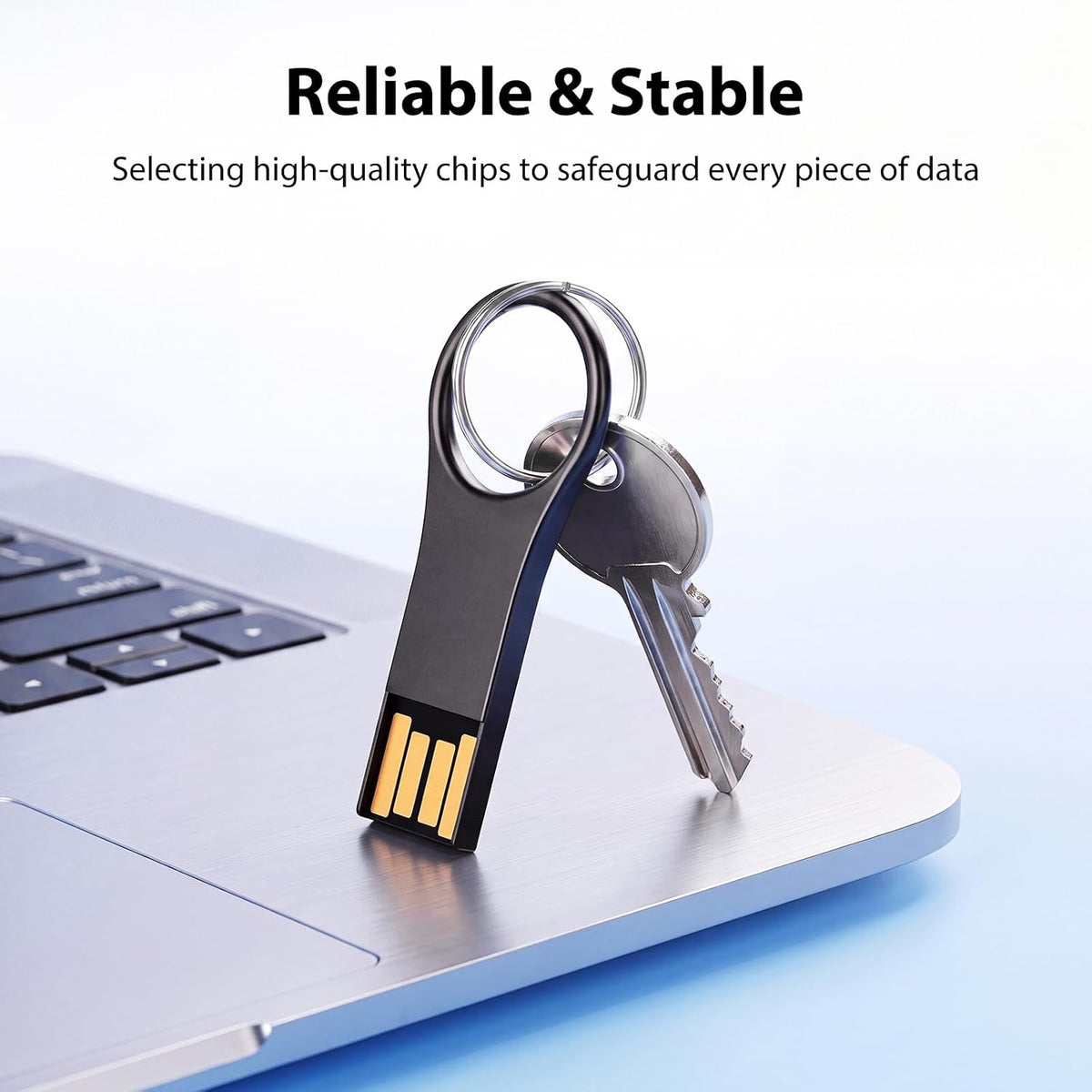 64GB USB Flash Drive with Keychains, Metal USB 2.0 Thumb Drives Memory Stick for PC Laptop Computer (Black, 64GB-2.0) - Image 5