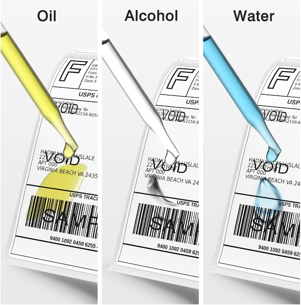 4x6 Thermal Labels, White Mailing Fanfold Postage Direct Thermal Printer Shipping Label (100 4x6 Fanfold Labels), Compatible with Rollo, MUNBYN, iDPRT, Polono, Zebra Thermal Label Printer - Image 3