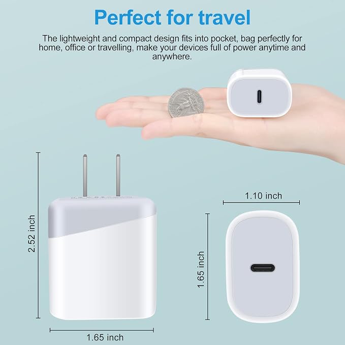 USB C Pixel 7 Fast Charger Type C Charging Block for Google Pixel 10 9a 9 Pro XL 8a 8 Pro 7a 7 Pro 7 6a 6 Pro 5a,20W PD 3.0 USB C Wall Charger Box Cube Power Adapter for iPhone 14,Samsung Galaxy S24 - Image 3