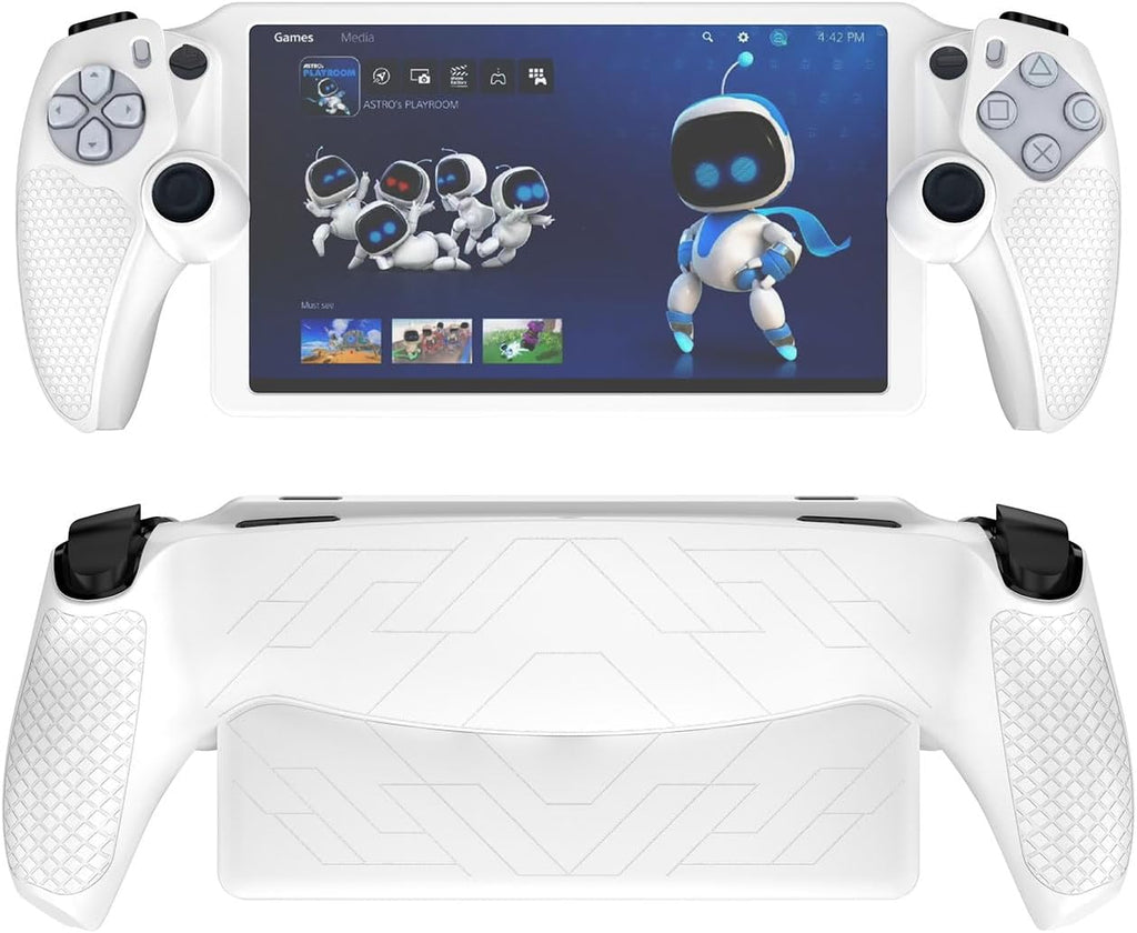 Soft Silicone Protective Case for Sony PlayStation Portal 8" 2023 Full Body Handheld Game Console Drop-Proof Skin Cover Slim Protector Sleeve with Non-Slip,Shockproof,Anti-Collision (White) - Image 2