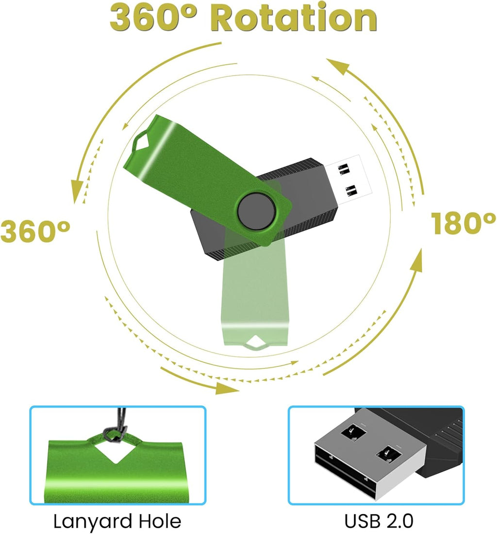 AGECASH 8GB Flash Drive 20 Pack Zip Drive USB 2.0 Thumb Drive Pack, Green - Image 6