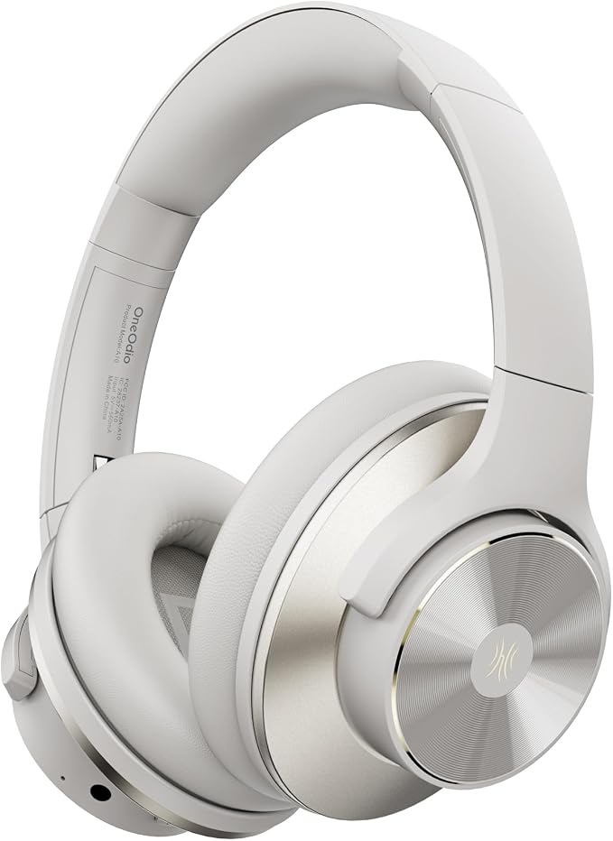 OneOdio Focus A10 Wireless Active Noise Cancelling Headphones, Multipoint | Hybrid ANC, 62H playtime, multipoint Bluetooth, USB-C charging and 3.5mm wired mode for travel, work and daily listening by OneOdio