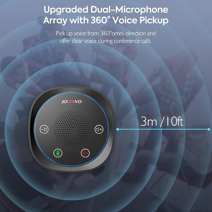 USB Speakerphone, Omnidirectional Computer Speaker with Microphone,Plug and Plays Portable Speaker with Microphone for Holding Meetings Anywhere with Immersive Sound - Image 2
