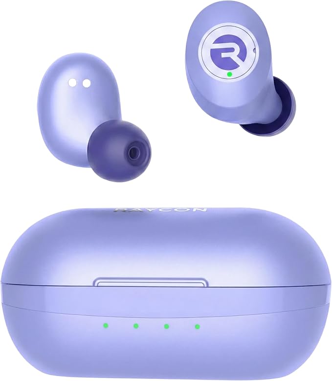 Raycon Everyday Bluetooth Wireless Earbuds with Microphone - Active Noise Cancelling, Sweat & Water-Resistant Earphones, Ear Buds Wireless Bluetooth Up to 32 Hours Playtime (Purple) by RayconGlobal