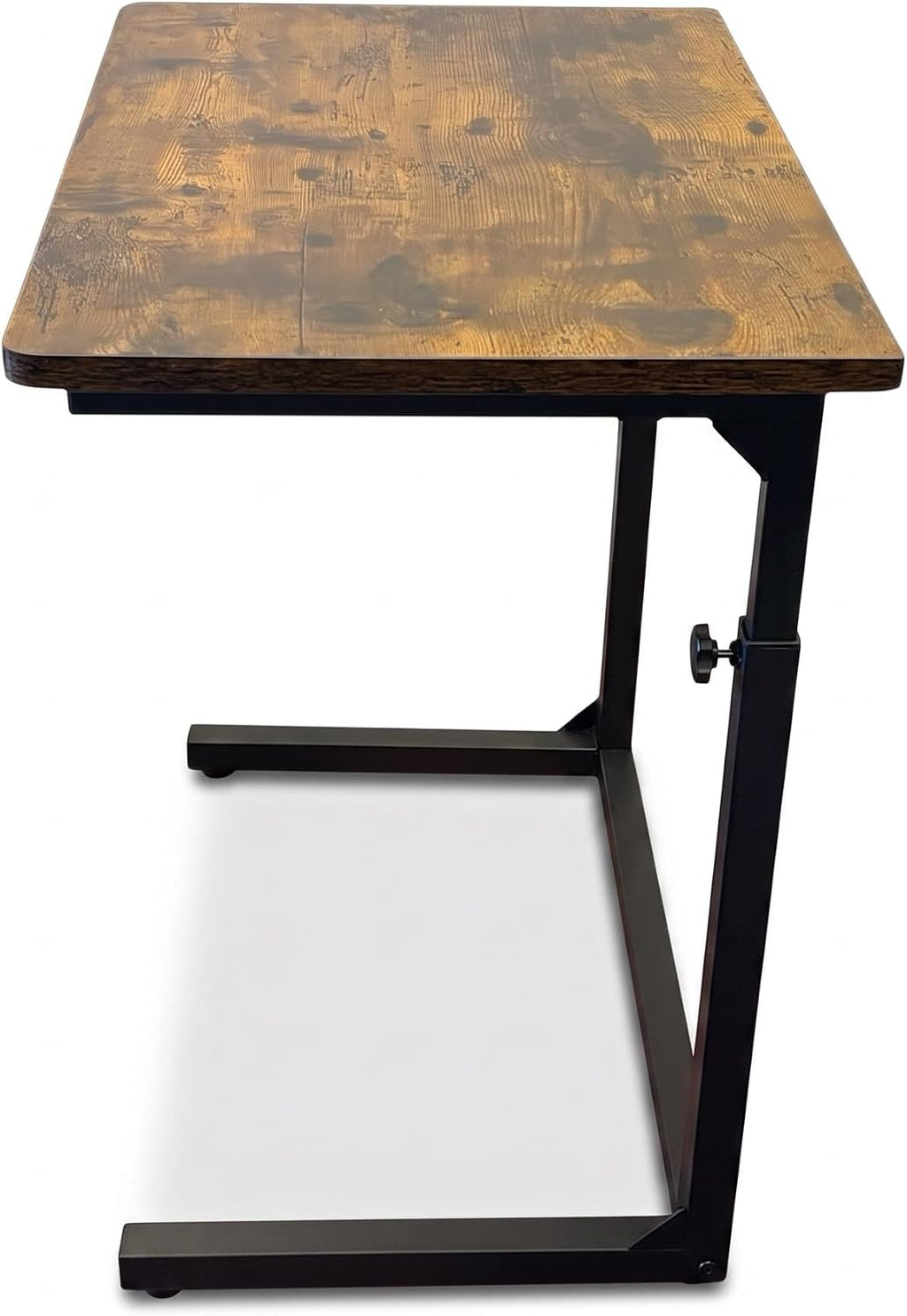 Height Adjustable C-Shaped Sofa Side Table, Laptop Table for Couch & Bed, Rustic Brown - Image 4