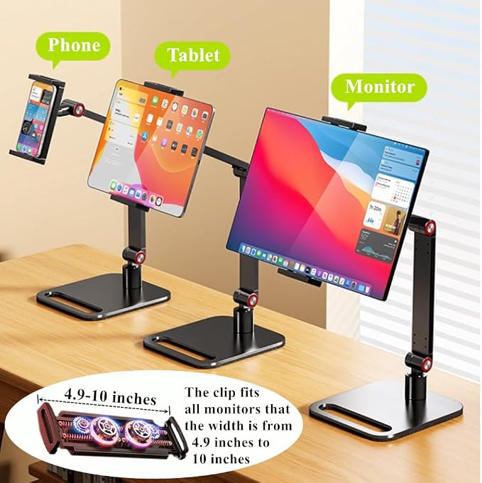 Portable Monitor Holder for 6-17.3 inch Screen Desktop Monitor Tablet Stand | Portable Monitor Stand Foldable Expandable Holder for phones, tablet and Portable Monitors - Image 5