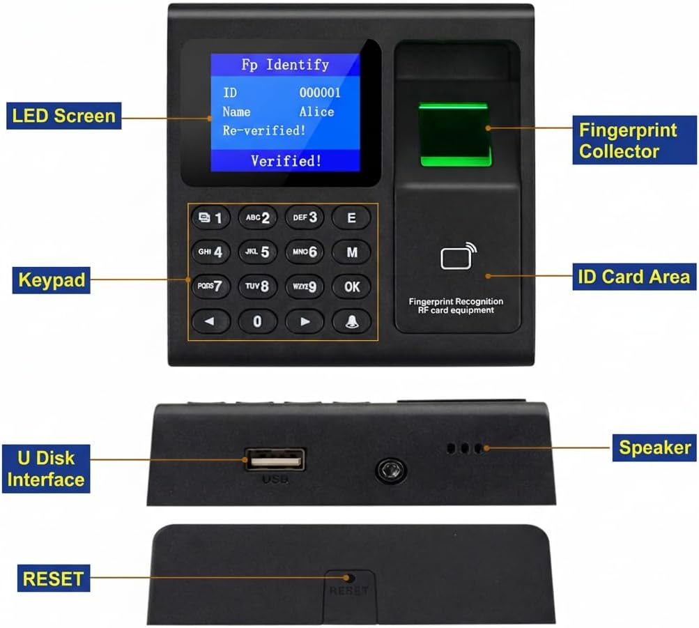 Fingerprint and RFID Access Control Kit, Supports USB Data Download - Image 7