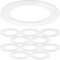 10 Pack Gloss White Goof Trim Ring for 6" Inch Recessed Lighting Trims Can Lighting Down Light, Outer Diameter 8.07 Inches by HARRRRD