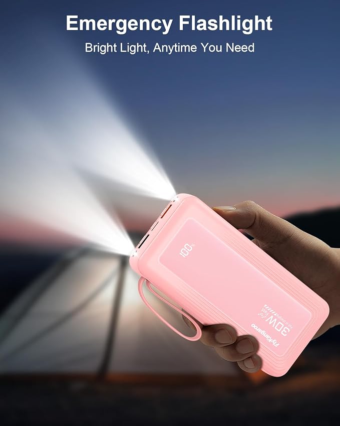 Portable Charger 27000mAh 30W Fast Charging Power Bank | Built-in Cables, LED Display, 6 Outputs & 2 Inputs, USB C Battery Pack, Compatible with iPhone, Samsung, Google - Image 8