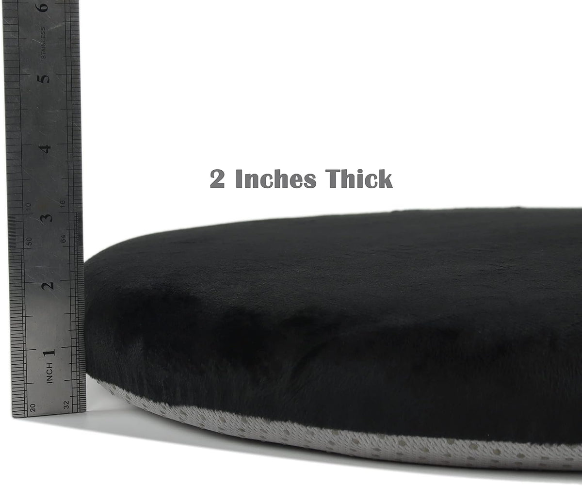 Sigmat Memory Foam Seat Cushion Anti-Slip Round Chair Pad 18 in Black - Image 5