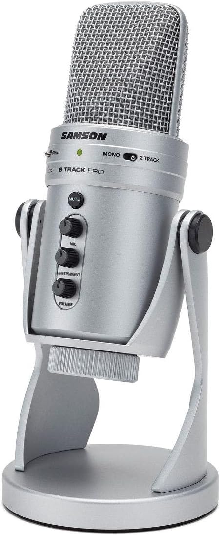 SAMSON G Track Pro USB Microphone with Built in Audio Interface Silver - Image 3
