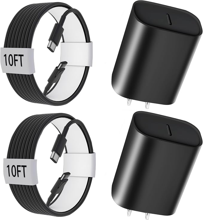 iPhone 17 16 15 Pro Max Charger Fast Charging, 10 FT iPhone 17 Charging Cable Long USB C 10FT Cord with 20W PD Fast iPhone 17 Pro Max Chargers Block for iPhone 17/17 Pro Max/17 Air/16/15 Series, iPad by Bustuny