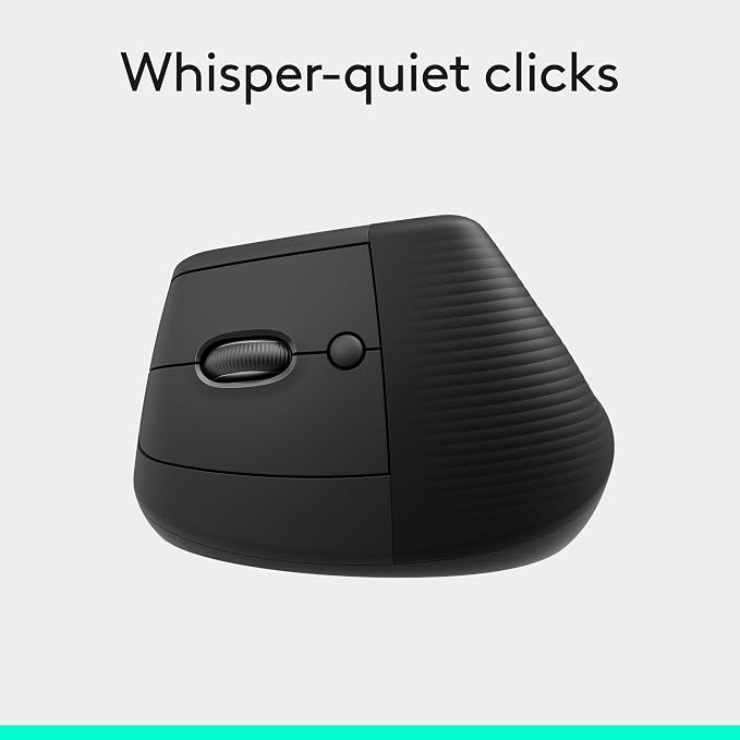 Logitech Left Handed Lift Vertical Ergonomic Wireless Mouse - Graphite | Connect via Bluetooth or included Logi Bolt USB-A receiver, quiet clicks, 4 of 6 buttons customizable, Windows Mac compatible - Image 8