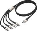 SIQIWO Multi USB C Cable Fast Charging 4FT/2 Pack, 4 in 1 Charger Cord | QC 3.0(3A) USB C Splitter Cable with 4 Type C Ports for iPhone 17/16/15 Series, iPad Air/Pro, Samsung Galaxy S26, Pixel, PS5 by SIQIWO