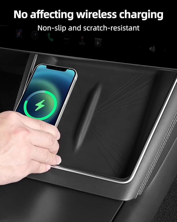 Model Y Juniper Centre Control Wireless Charging Mat，Center Console Wireless Charger Pad Compatible with Tesla Model Y 2024 2025 2026 - Image 3