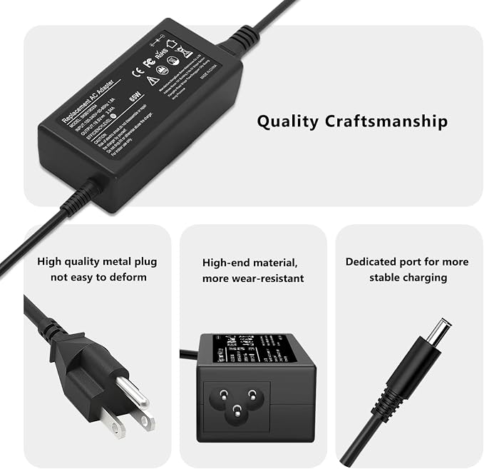 LHYSFIY 65W AC Laptop Charger Compatible with Dell Inspiron 15-3000 15-5000 15-7000 17-3000 17-5000 17-7000 13-5000 13-7000 11-3000 2 in 1 Series 3558 3181 5558 5559 5567 5100 5535 Adapter Power Cord - Image 2