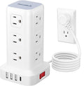 Power Strip with 12 Outlets 4 USB (1 USB C), 6.5Feet Extension Cord with Multiple Outlets, Charging Station, Power Strip Tower, Home Office Desk Supplies by SMALLRT
