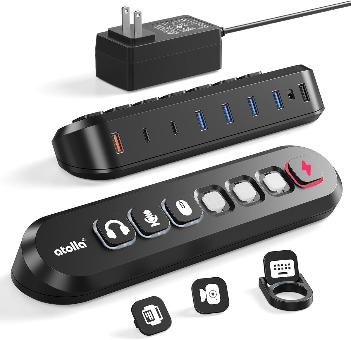 atolla 7-Port Powered USB Hub, 4 USB-A 3.0+2 USB-C 3.0+1 Fast Charging Port by atolla