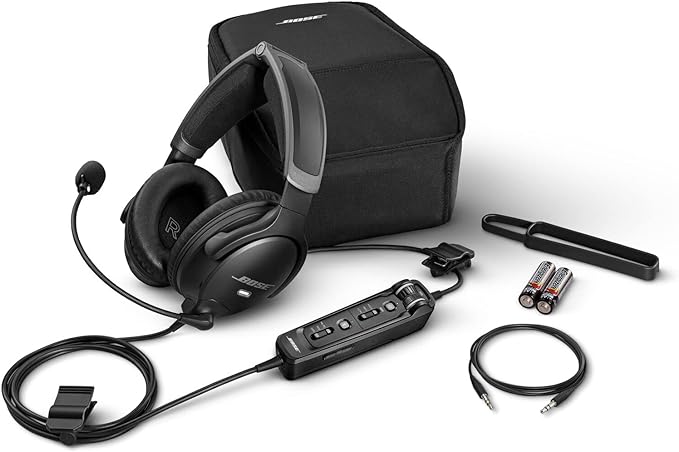 Bose A30 Bluetooth Aviation Headset - Lightweight Comfortable Design, Adjustable ANR and Noise Cancelling Microphone, [Dual Plug] – Black - Image 5