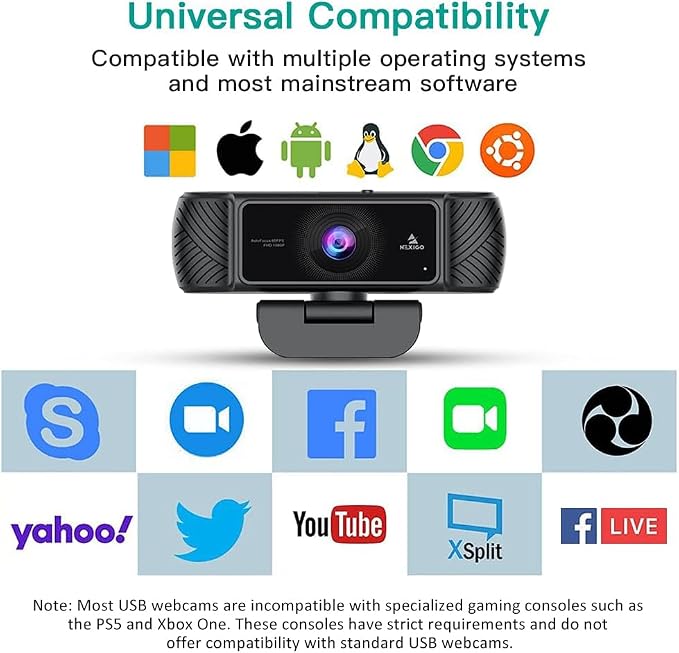 NexiGo N680 1080P Business Webcam with Microphone, Software and Privacy Cover, AutoFocus, Streaming USB Web Camera, for Online Class, Zoom Meeting Skype Facetime Teams, PC Mac Laptop Desktop - Image 8
