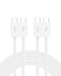 Belkin USB C to USB C 60W Braided Cable 2 Pack, 9.9ft iPhone Charger Cord | iPhone 15/16/17, Samsung Galaxy S26, Pixel 10, Airpods, iPad, Nintendo Switch 2, MacBook, Steam Deck, Travel, Chromebook by Unknown