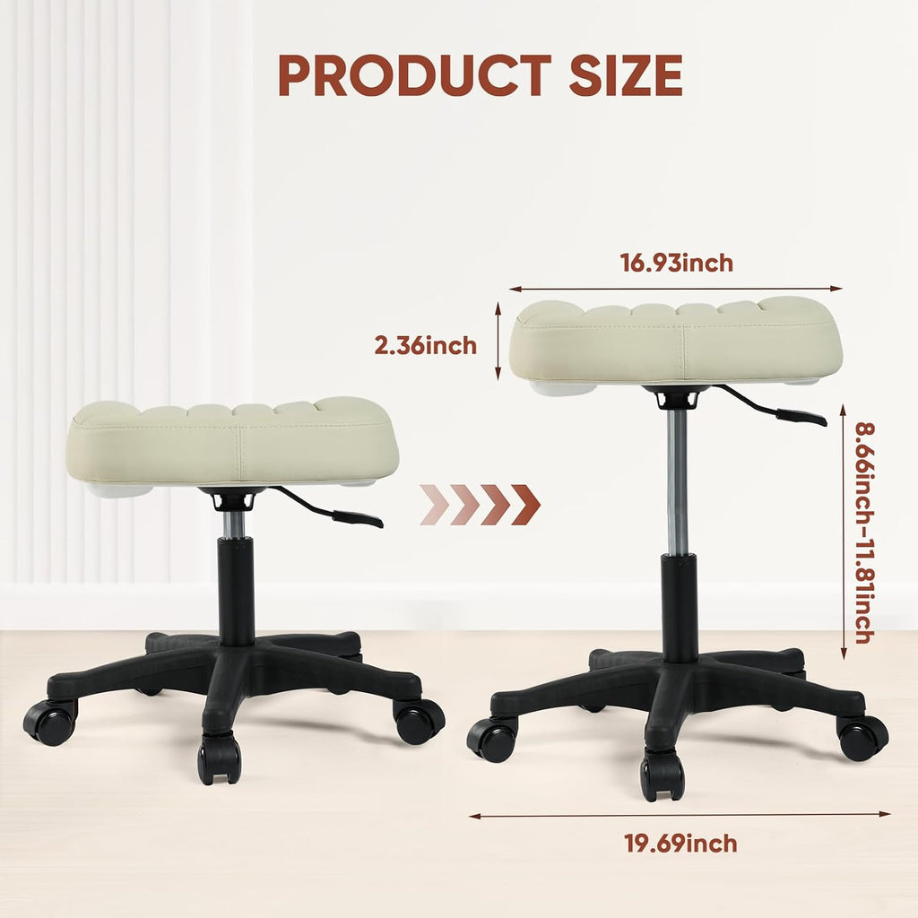 Ergonomic Adjustable Under Desk Footrest,Ottoman with Wheels - Image 2