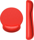 Dapesuom Keyboard Wrist Rest and Mouse Pad with Wrist Support, Cute Memory Foam Cushion for Keyboard and Mouse Set, Ergonomic Desktop Pad Rests with Non Slip Base for Easy Typing & Pain Relief, Red by Unknown