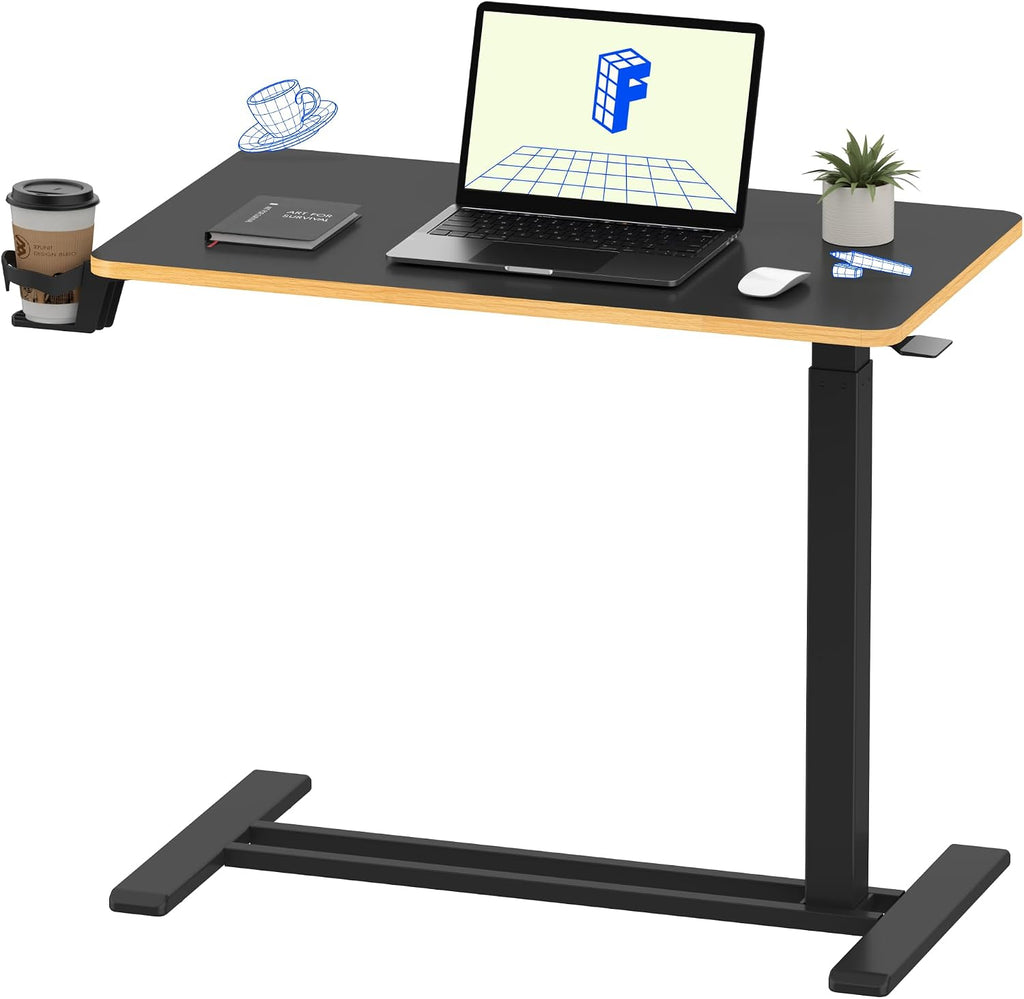 FLEXISPOT H7 32" Pneumatic Height-Adjustable Overbed Table with Wheels by FLEXISPOT