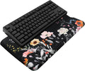 Computer Keyboard Stand with Wrist Rest, Ergonomic Tilted Keyboard Holder - Keyboard Riser with Wrist Pad - Keyboard Tray Support for Office Home - Black Flowers by KEPUTAIER