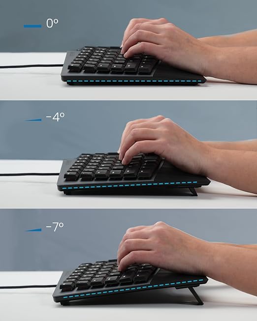 Perixx PERIBOARD-535BR [Firmware Updated] Wired Ergonomic Mechanical Keyboard - Full-Size - Low-Profile Brown Tactile Switches - NKRO Anti-Ghosting - Compatible with Windows and macOS - Image 6