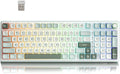 RK ROYAL KLUDGE R98 Pro Wireless Mechanical Keyboard, Creamy Bluetooth/2.4GHz/Wired RGB Gaming Keyboard with Number Pad and Knob, MDA Profile PBT Keycaps, Gasket Hot Swappable Tactile Switch, Cyan by RKROYALKLUDGE