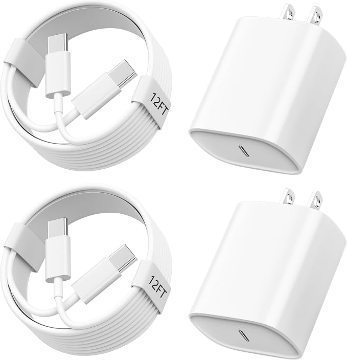 Phone 17 16 15 Charger Fast Charging, 12FT Long USB C Charger Cord with 20W Type C Fast Phone Charging Block forPhone 17/17 Pro/17 Pro max/Air/Phone 16 15 Pro Max Plus, Android,White by Ubearkk