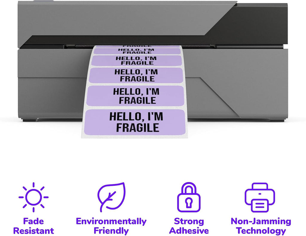 Rollo Direct Thermal 2x1 Sticker Labels - Roll of 1,000 Labels (Purple) - Image 5