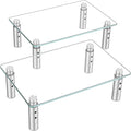 Hemudu 2 Pack Monitor Stand Riser, 3 Height Adjustable Laptop Stand Riser, Monitor Stand Riser for PC, Computer, Laptop Clear HD06T-201 by HEMUDU