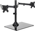 VIVO Freestanding Dual Ultrawide Monitor Stand with Sleek Glass Base and Adjustable Arms, 2 Screens up to 38 inches and 22 lbs Each, Black, STAND-V038FG by Unknown