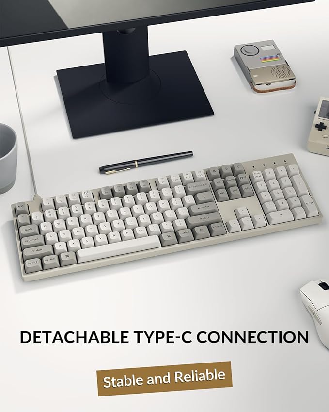 Keychron C2 Pro Wired Mechanical Keyboard with 8K Hz Polling Rate, Full Size Custom RGB Backlit Hot-Swappable, Non-Shine Through PBT Keycaps Compatible with Mac Windows Linux (Silent Banana Switch) - Image 4