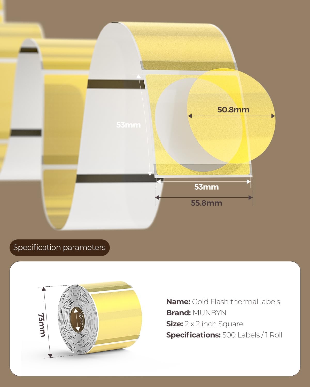 MUNBYN 2 Inch Transparent Round Thermal Labels, 500 Sheets/1 Roll - Image 2