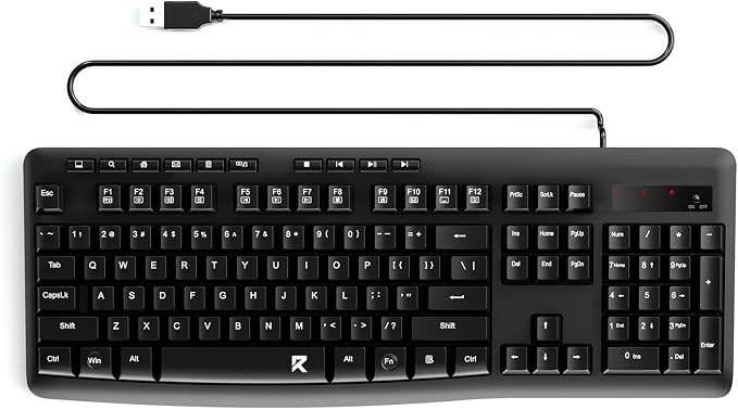 Redragon BK7366 Wired Keyboard,Multimedia USB Quiet Computer Keyboard,Silent Keyboard with Large Number Pad,Spill-Resistant,Anti-Wear Letters,Full Size for Laptop,Desktop - Image 9