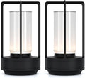 Rechargeable Cordless Small Metal Table Lamp, Stepless Dimming, 3-Color | Set of 2, 2600mAh Battery, Portable LED Desk Light, Cute, Suitable for Indoor/Outdoor/Restaurant/Bedroom/Bar/Coffee/Camping by HAPYGILightings