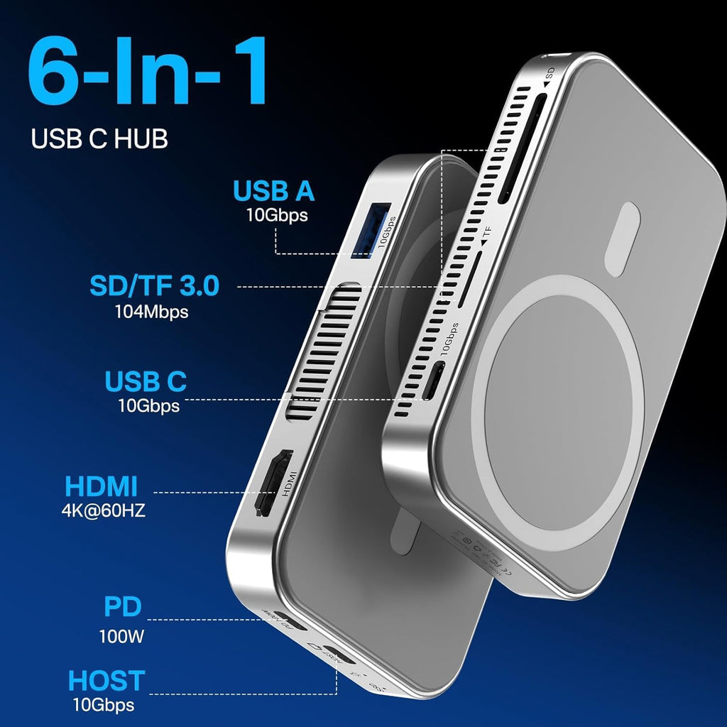 10gbps Magnetic Docking Station, USB C Hub with NVMe M.2 SSD Enclosure for iPhone 17/16/15 Pro/Pro Max/Plus with Cooling Fan, Support SSD Size 2230/2242/2260/2280 B+M M-Key - Image 2