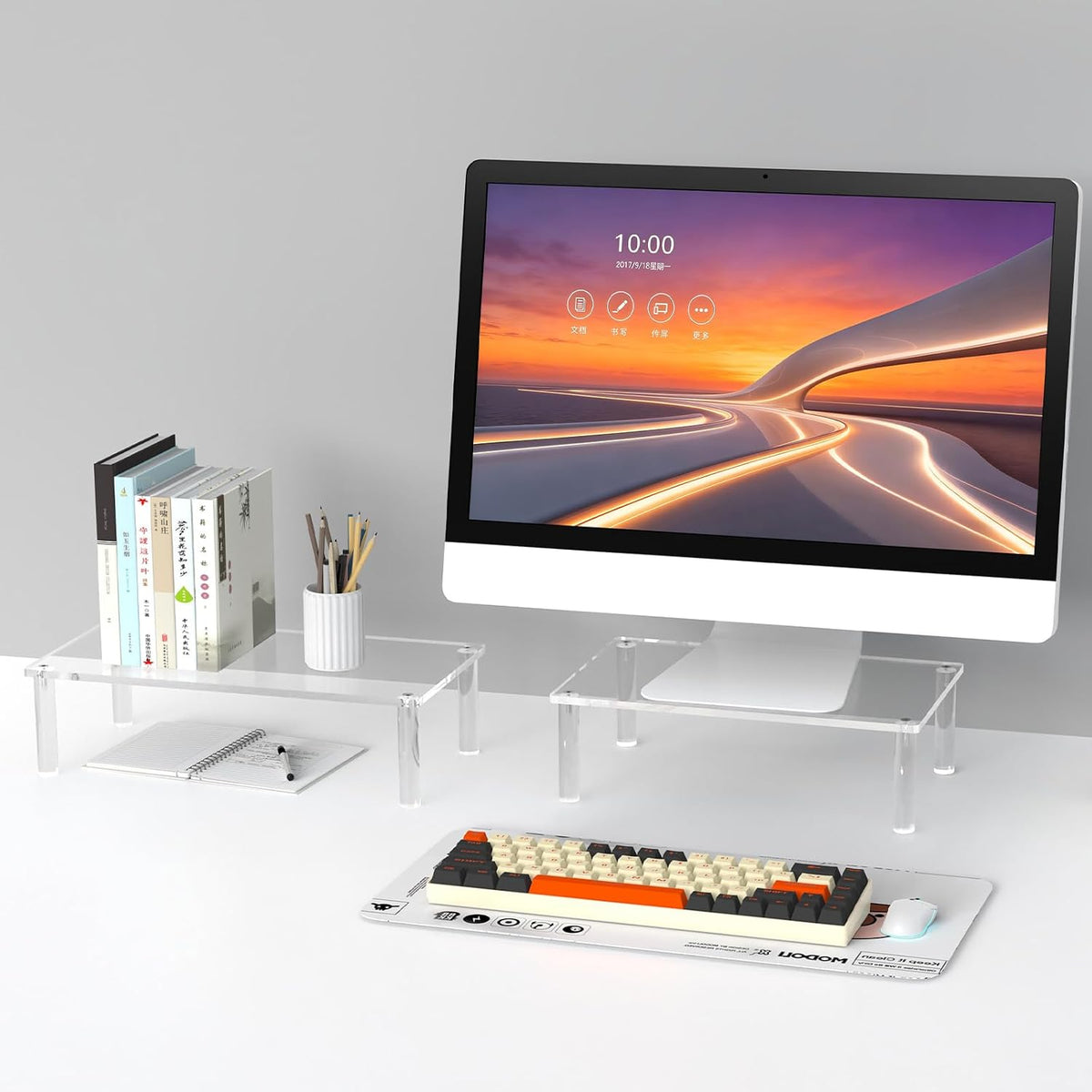 Acrylic Monitor Stand Riser 14X7.8 Clear Computer Stand Riser - Image 6